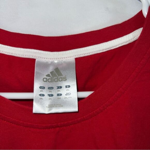 Adidas Three Blue Stripe Great Britain Red Short Sleeve Tee 0626 - Picture 3 of 10